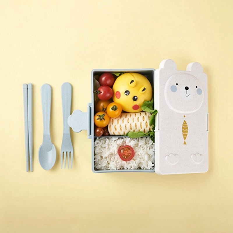 Kids Dishes Children Tableware Set Students Lunch Box Eating Dinnerware Anti Student Food Container Bowl Kindergarten: Ivory