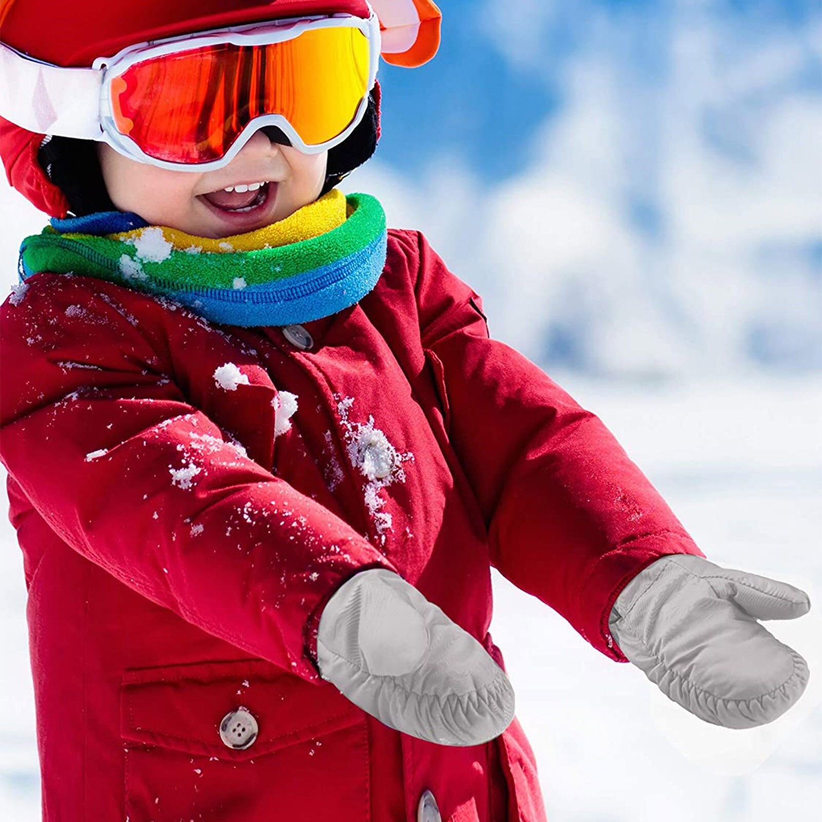 Orecchie da coniglio guanti 1 pz bambino bambini neonati ragazze guanti da sci guanti da neve caldi impermeabili guanti caldi per bambini gant enfant fille