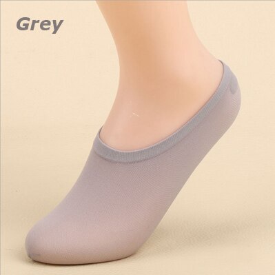 5pairs/lot Super elastic solid candy colors Invisible low boat socks for girls kids mother summer sock slippers one size fit all: Grey