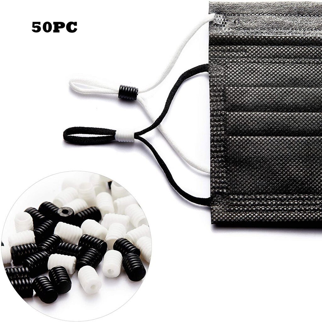 Face Mask Silicone Cord Locks Toggles Drawstrings Adjustable Lanyard Buckle Elastic Cord Adjuster Non Slip Stopper But #M3: B