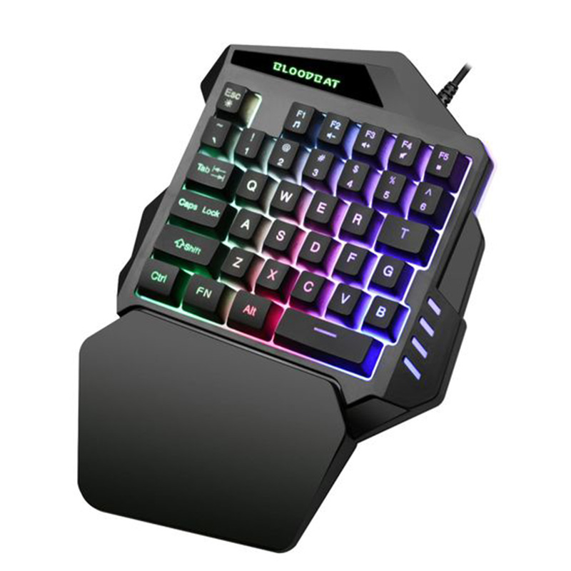 G94 Mini teclado para juegos con 3 colores de retroiluminación LED con una mano teclado USB con cable 35 teclas para ordenador portátil teléfono