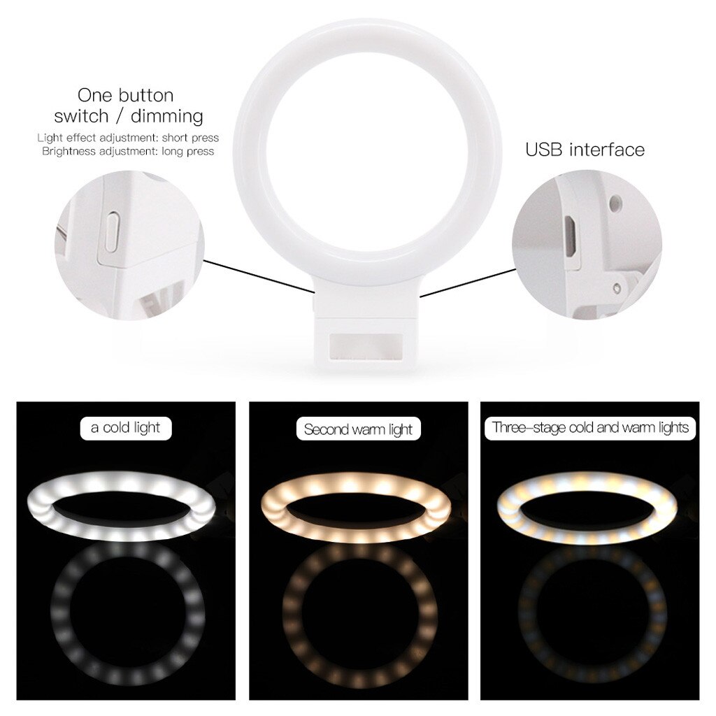 Ring Light Mobile phone Selfie Ring Flash lens beauty Fill Light Lamp Portable Clip for Photo Camera LED For Cell Smartphone