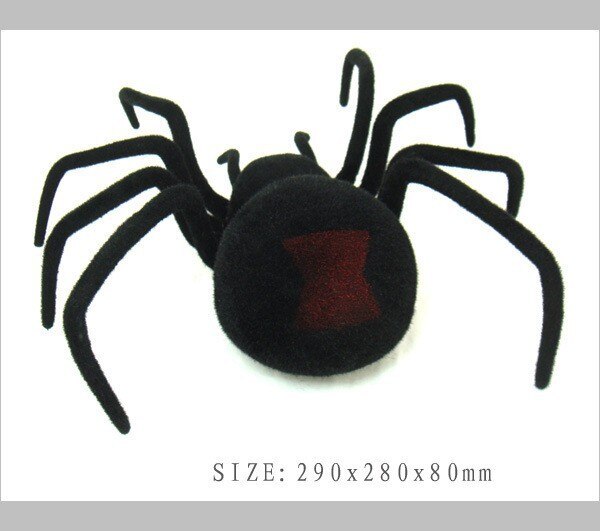 Electronic pet Remote Control Simulation tarantula Eyes Shine smart black Spider 4Ch Halloween RC Tricky Prank Scary Toy