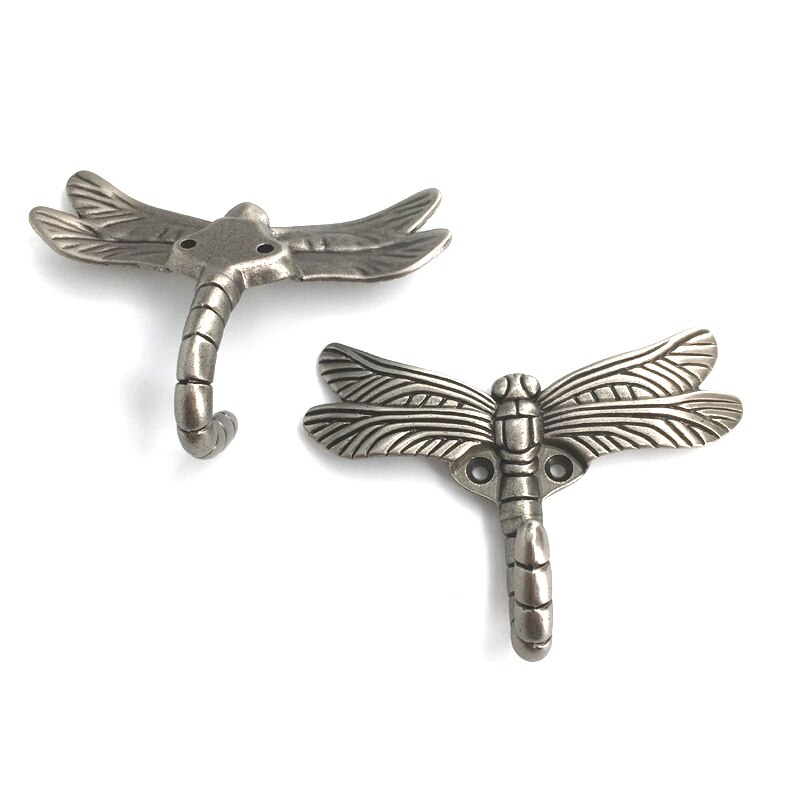 2pcs Dragonfly Shape Wall Hook Key Holder Wall-Mounted Hooks For Hanging Coat Hanger Metal Hooks For Clothes