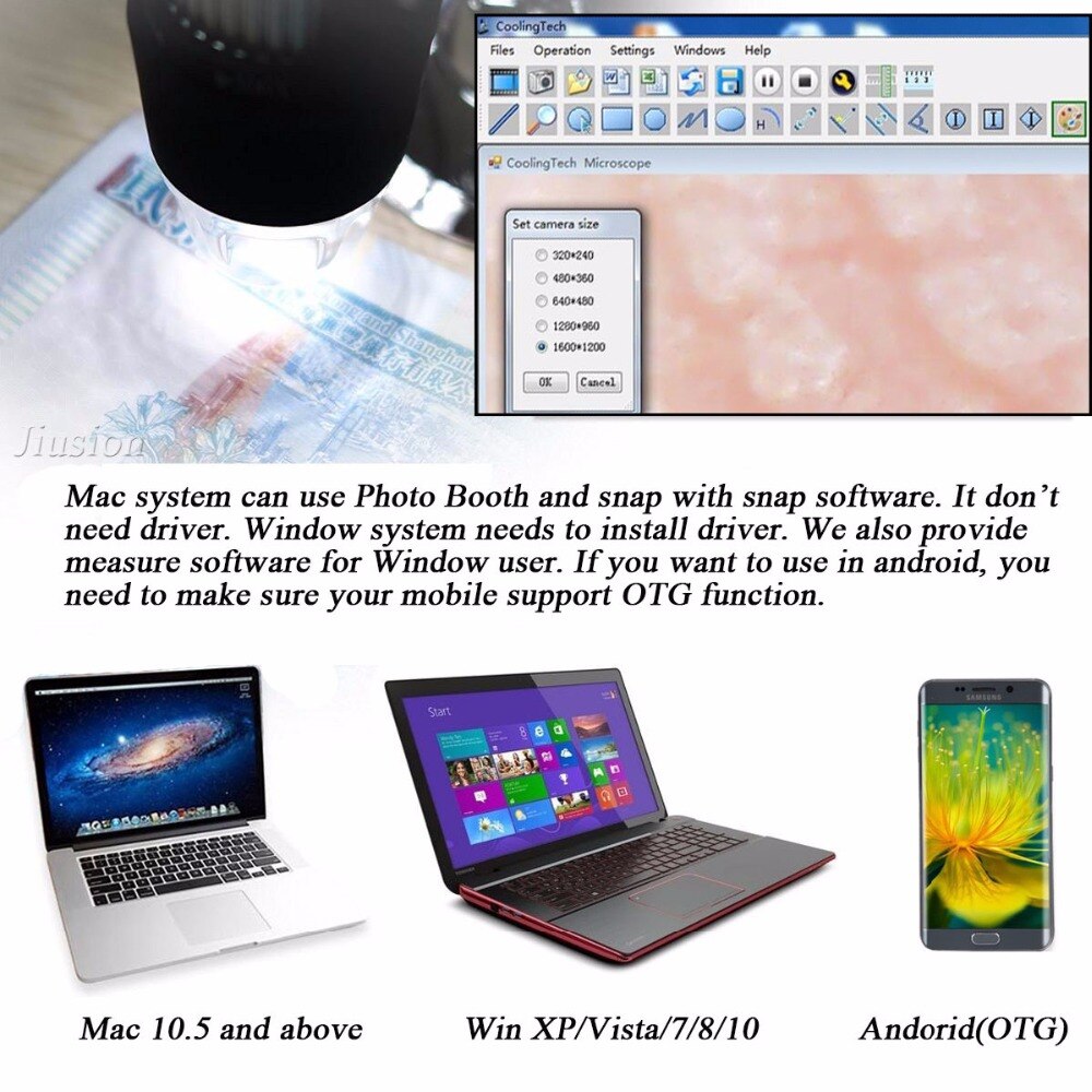 500 800 1000x Digital USB Electronic Camera Hand Held Microscope Mini Portable Handheld for OTG Android Window