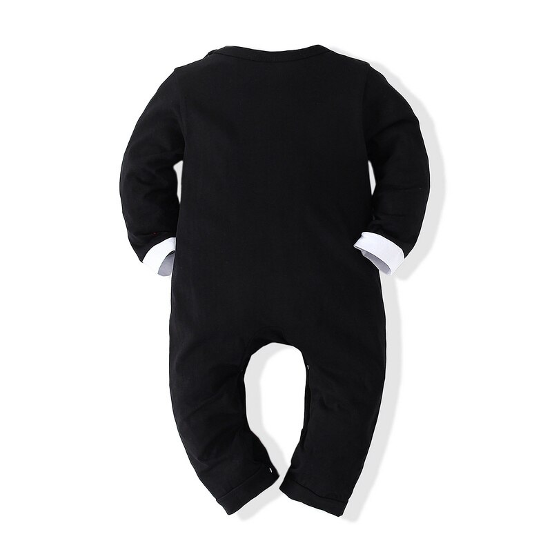 Kimocat Baby Jongens Britse Stijl Lange Mouwen Jumpsuit, lente En Herfst Baby Gentleman Strikje Broek Crawl Kleding 0-3 Jaar