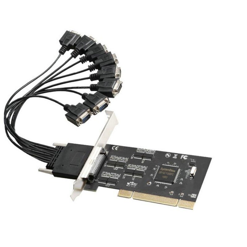 8 bærer  rs232 com til pci uttrykke kontrollerkort  db9 seriell pcie stigerørkort: Pci  til 8 rs232