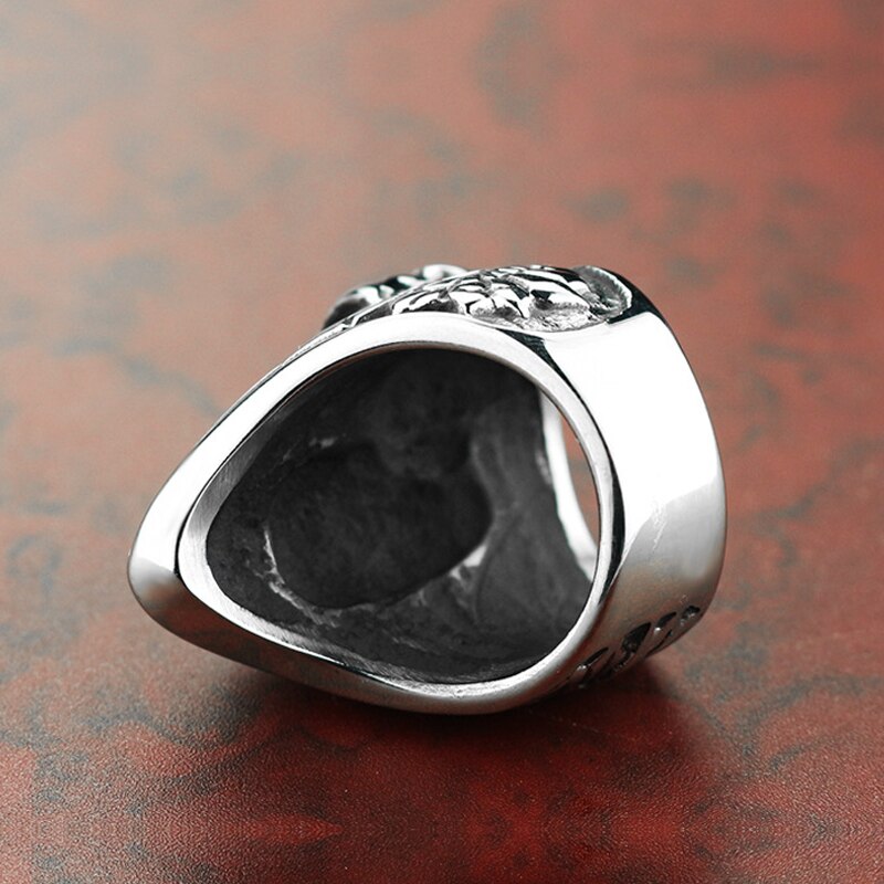 Vintage Gothic Big And Small Clown Skull Ring Men Boys Huge Stainless Steel Biker Rings Male Heavy Metal Punk Rock Jewelry