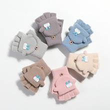 3-6 Jaar Baby Cartoon Handschoenen Winter Kids Half Vinger Flip Cover Wanten Kinderen Herfst Jongens Meisje Winddicht Warm leuke Handschoen