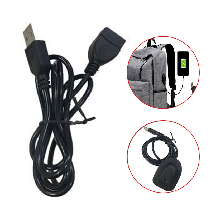 10 pieces USB backpack extension cable USB portable high computer data cable 1M male to female PVC black