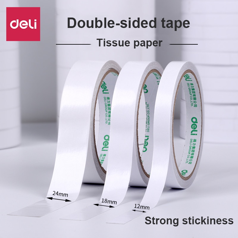 Deli Dubbelzijdig Plakband Dubbelzijdig Adhesive Tissue Tape Hoge Viscositeit Meerdere Specificaties Sterke Viscositeit