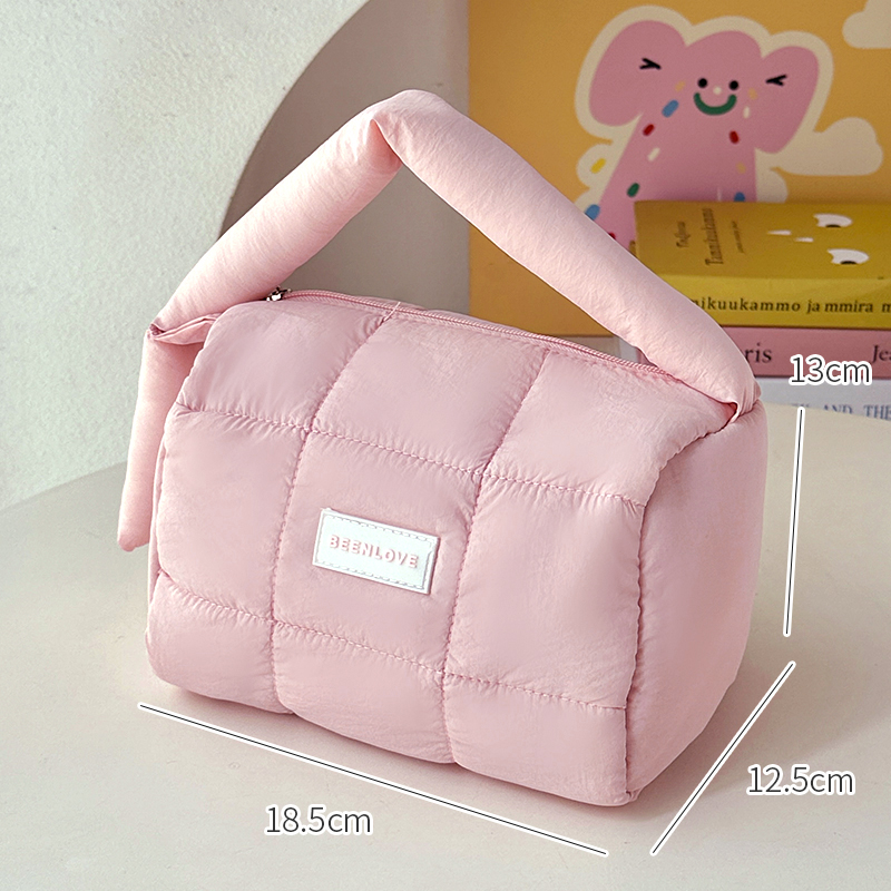 Borsa per il trucco di grande capacità Borsa da donna Elementi essenziali da viaggio Custodia per cosmetici Astucci per studenti Organizzatore di cancelleria: Blu