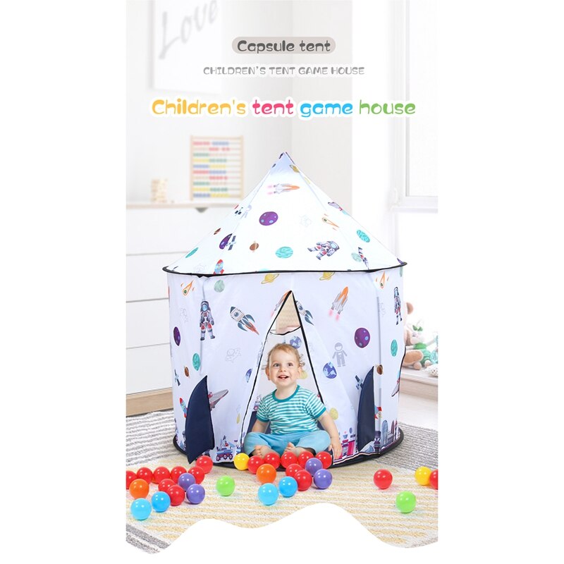 Kids Ruimte Play Tent, opvouwbare Baby Speelhuis Tent Bell Tent Opslag Carry Bag Voor Kinderen Indoor En Outdoor Play Tent