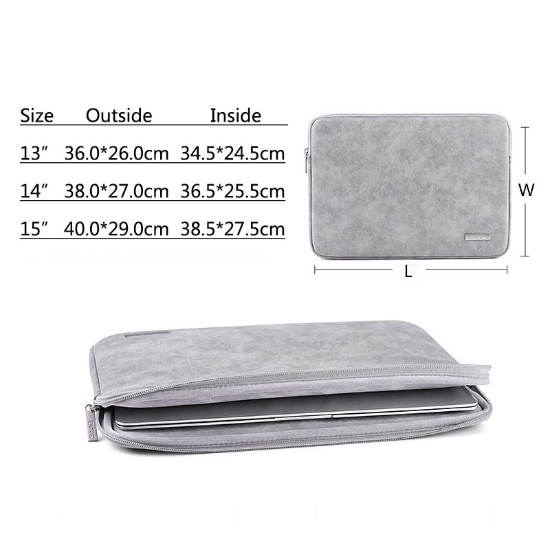 Pehmeä pu-nahkalaukku 13.3 15 vedenpitävä pussi kannettavan tietokoneen laukku macbook airille 13 pro retina 14 15.6 tuuman asus kannettavan tietokoneen kotelon kansi