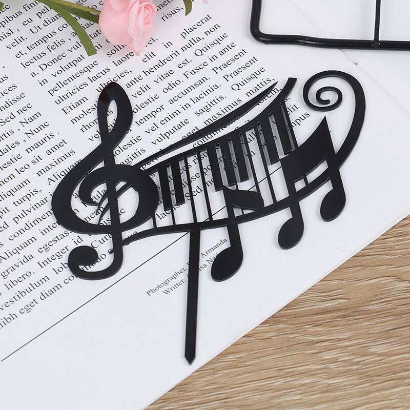 Musical nota adorno acrílico para pastel Festival de Música de torta para boda cumpleaños música adornos de pastel de suministros