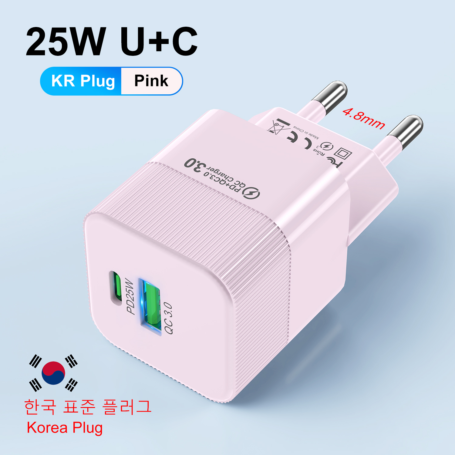 PD25W Korean Charger for iPhone 15 Pro Max USB Type C Fast Charger USB C Fast Chargig Charger KR Plug Quick Charger Wall Charger: IT