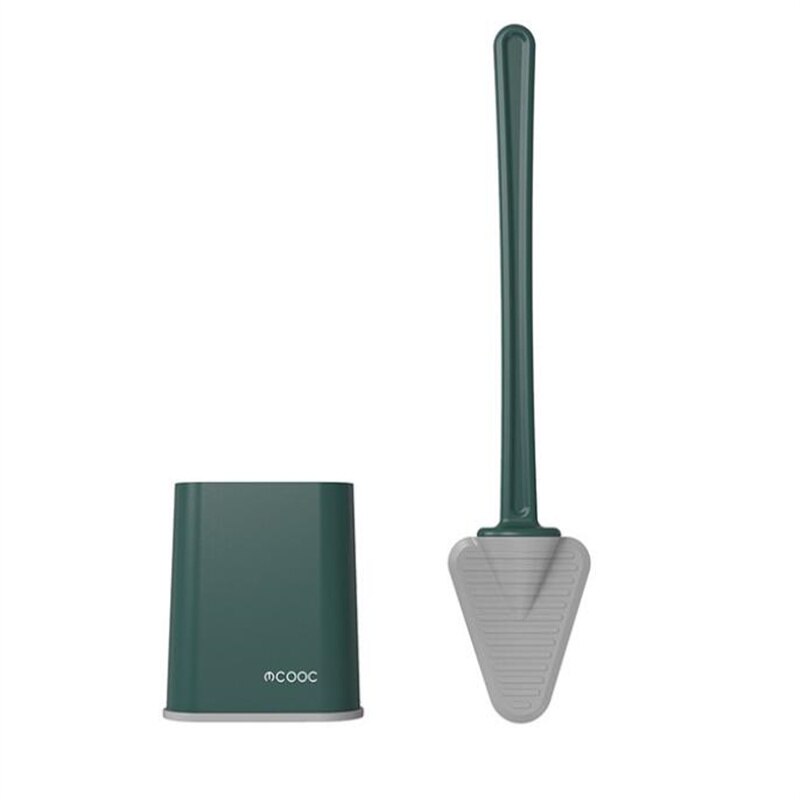 Brosse de toilette en Silicone noir, brosse triangulaire souple, tête debout, outils de nettoyage en profondeur, accessoires de salle de bain durables pour la maison: green