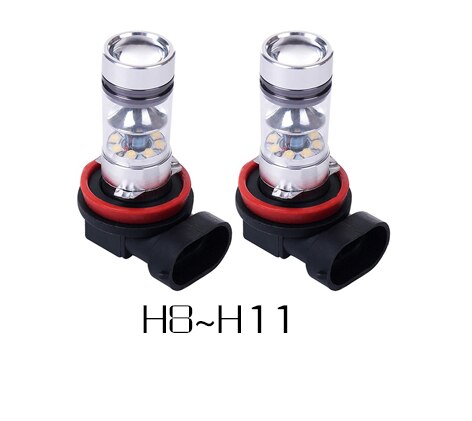 Bostar-bombilla LED de alta potencia de bajo consumo, luz antiniebla de larga vida, H4, H7, H8, H11, 9005/9006, 6000K, 100W, 1000lm, blanca, 2 uds.: H8