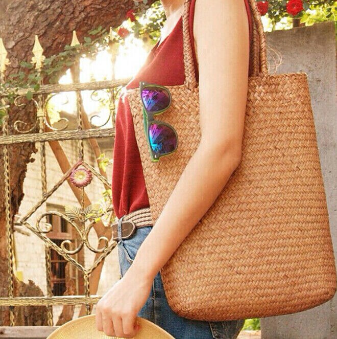 Bolsa de praia feminina artesanal, bolsa grande para praia do verão
