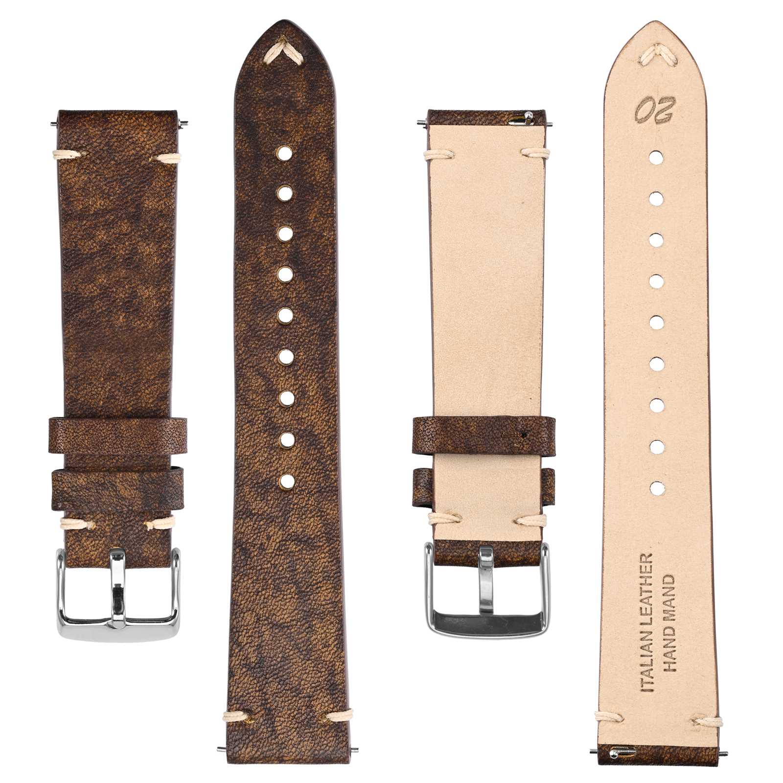 Bisonstrap italiensk lærreim 20mm klokkereim 18mm klokkereim herreklokkereim hurtigutløser