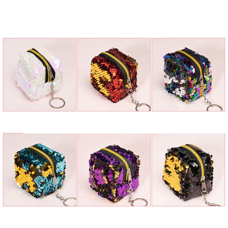 Sequins Coin Purse Small Wallet Zipper Mini Three-dimensional Girls Women Handbag Wallet Cartera Mujer