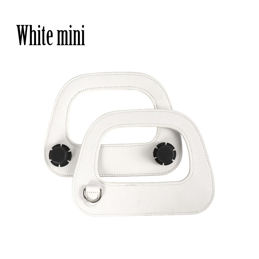 Novo obag oblongo falso couro lidar com prata metal d fivela soberba borda processo de pintura para o saco mini e o chique: white mini