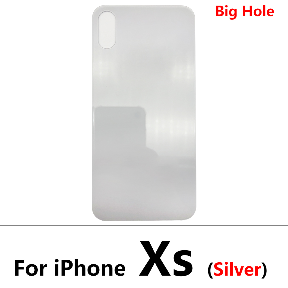 Custodia per Cover posteriore in vetro di ricambio per foro grande per Iphone X XS Max: For iphone XS Silver