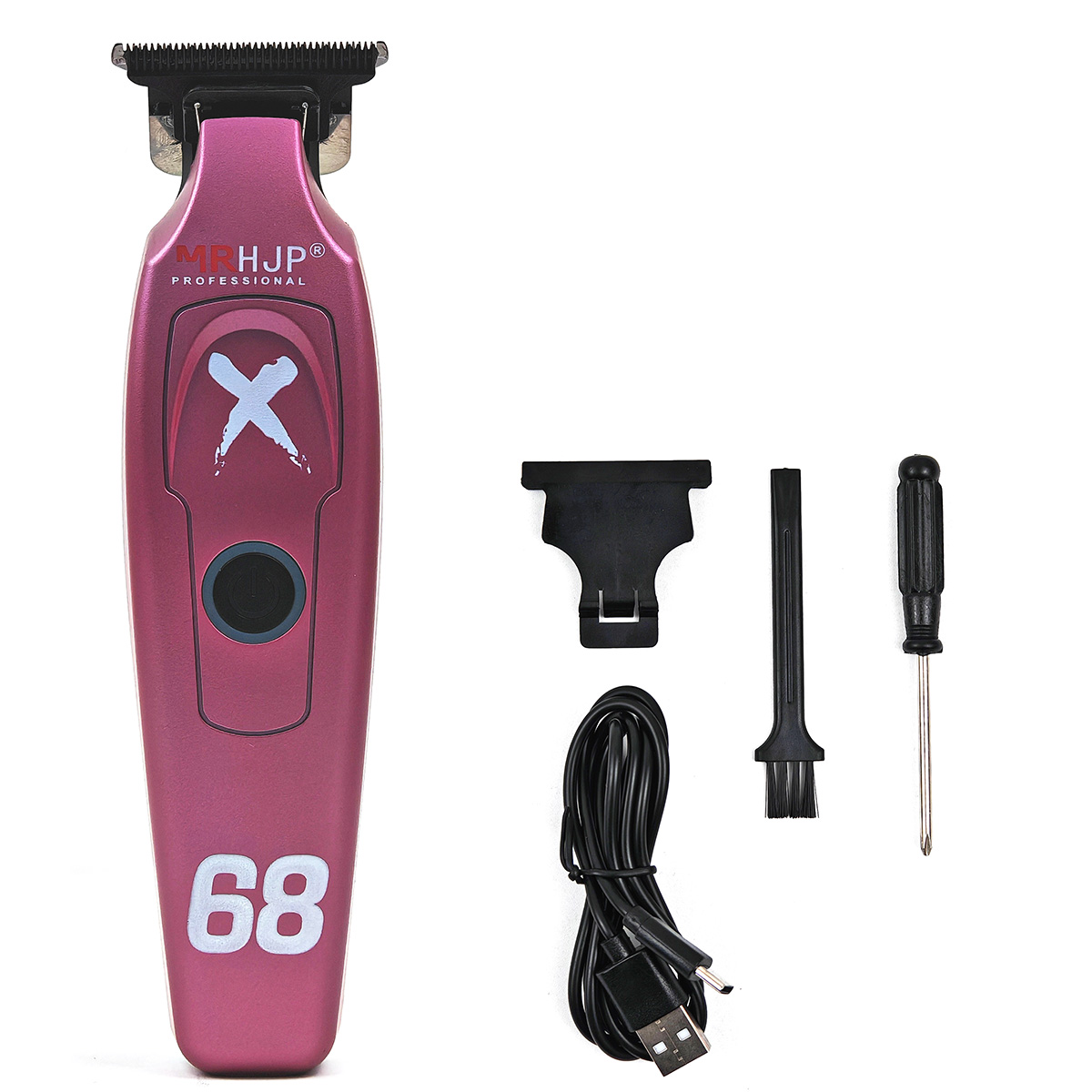 HJP D10 7000 rpm 1800 mAh Professionele heren Tondeuse 0 Afstand DLC Blade Hoge Snelheid Geluidsarme Tondeuse voor Kapper: Zilver