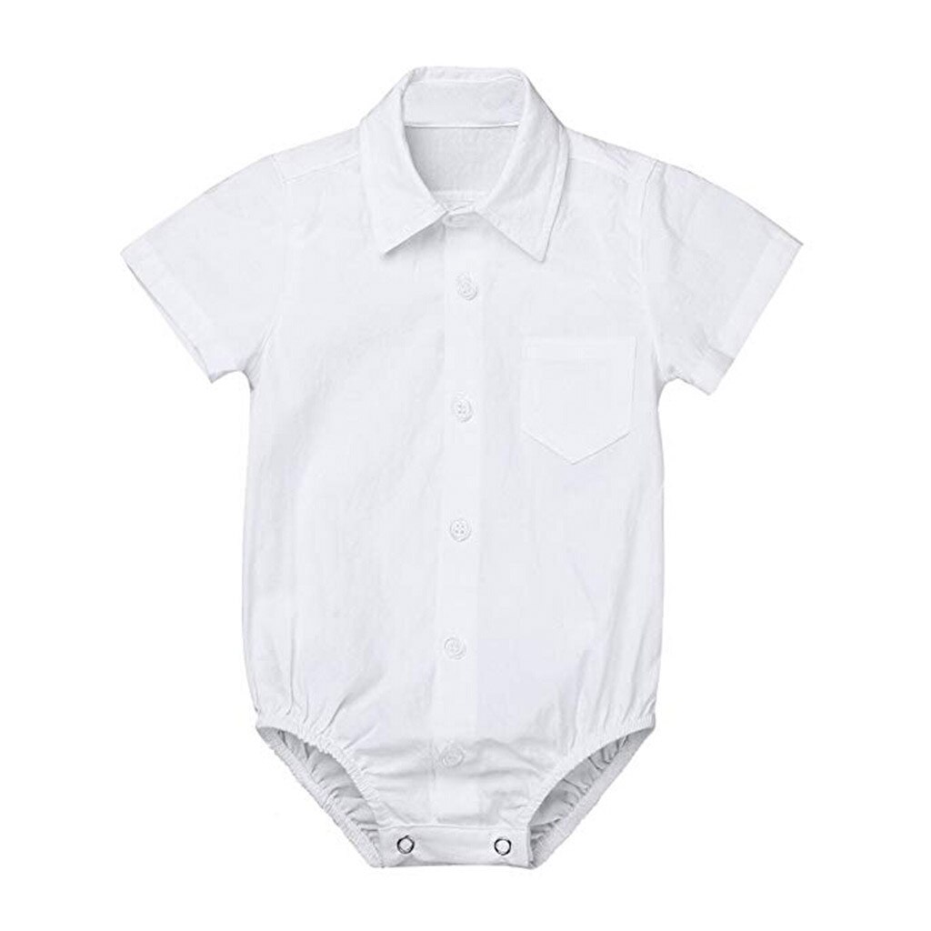 Zomer Mode Pasgeboren Baby Boys 'Formele Shirts Gentleman Romper Bodysuit Wedding Party Outfits Gratis Z5: 6m