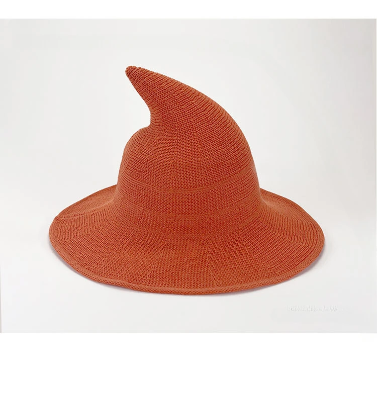 Fashionable Casual Witch Hat Magician Witch Hat Halloween Hat Wool Wizard Hat: Silver