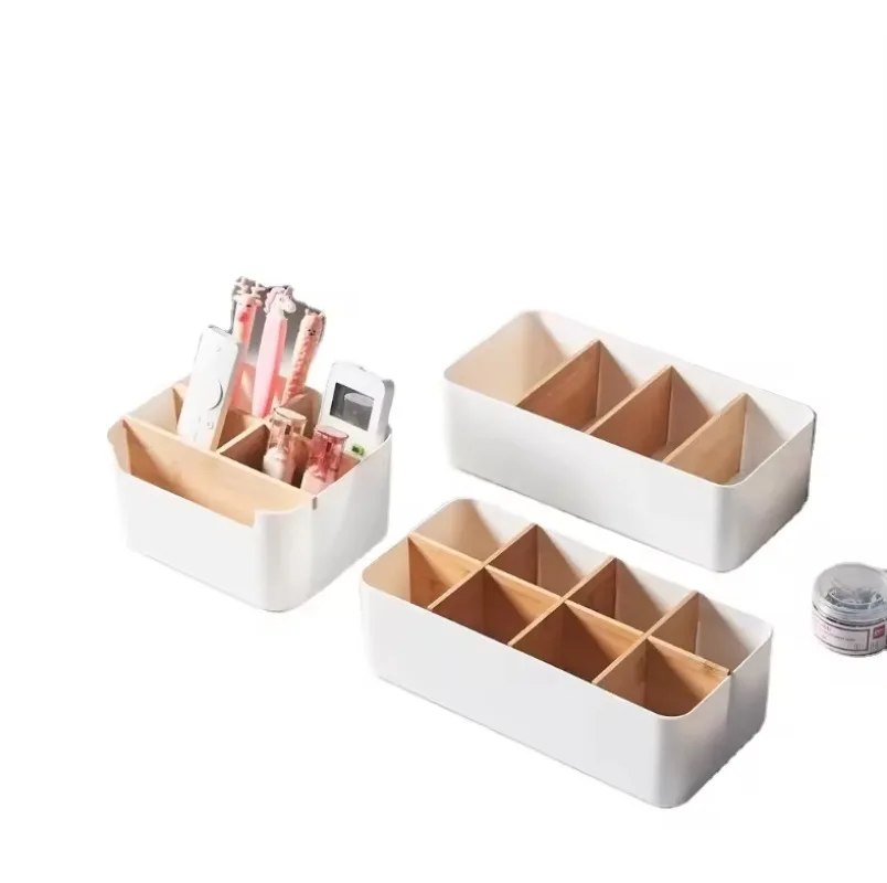 Fernbedienung Halfter Schreibtisch Lagerung Organizer Kasten Container Bambus Holz Partition Abnehmbare Lagerung Kasten Schreibtisch Büro Liefert