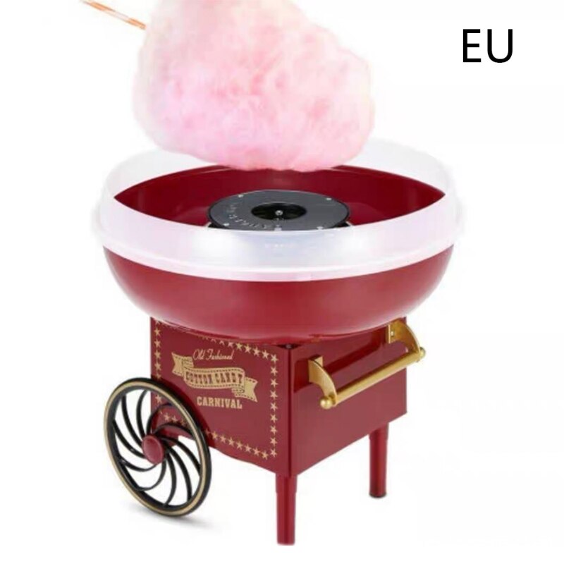 Retro Trolley Cotton Candy Machine Mini Candy Floss Maker Home Use Countertop Electric Children Candy