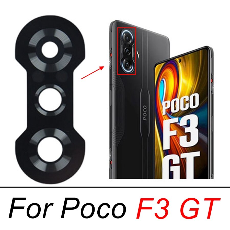 Back Rear Camera Glass For Xiaomi POCO M4 Pro M3 F1 F2 F3 X3 NFC F4 GT X4 Pro 5G Main Camera Lens Cover Replacement+Adhesive: Poco F3 GT