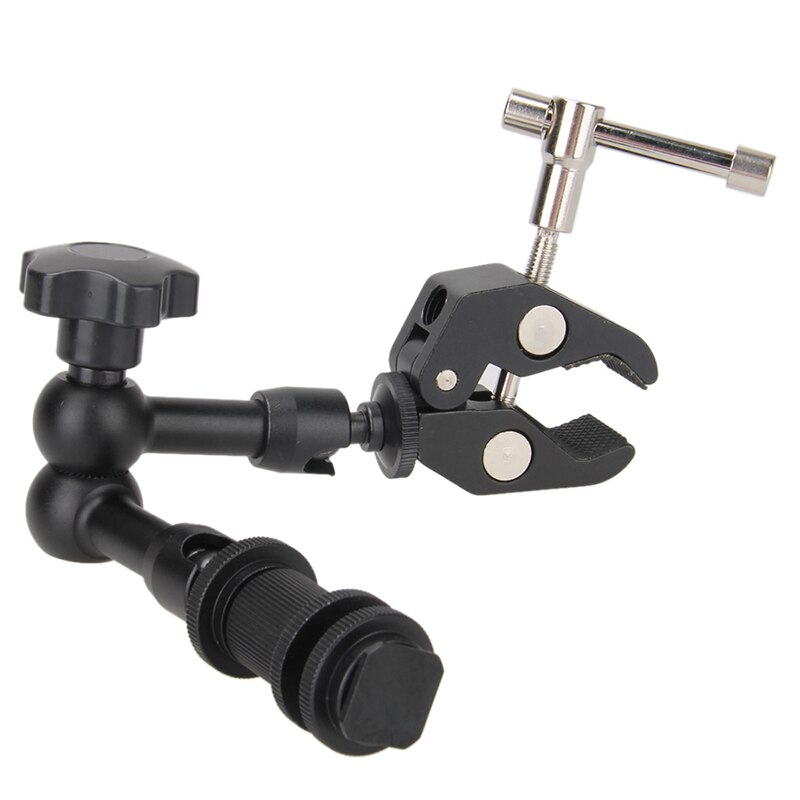 7 Inch Adjustable Friction Articulating Magic Arm + Super Clamp for DSLR LCD Monitor LED Flash Light Camera Accessories: 7in Arm with Clamp
