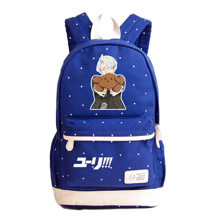 Mochila escolar de lona de verano YURI ON ICE para chicas adolescentes mochila con estampado de Anime Victor Nikiforov mochila Kawaii para mujer: 12