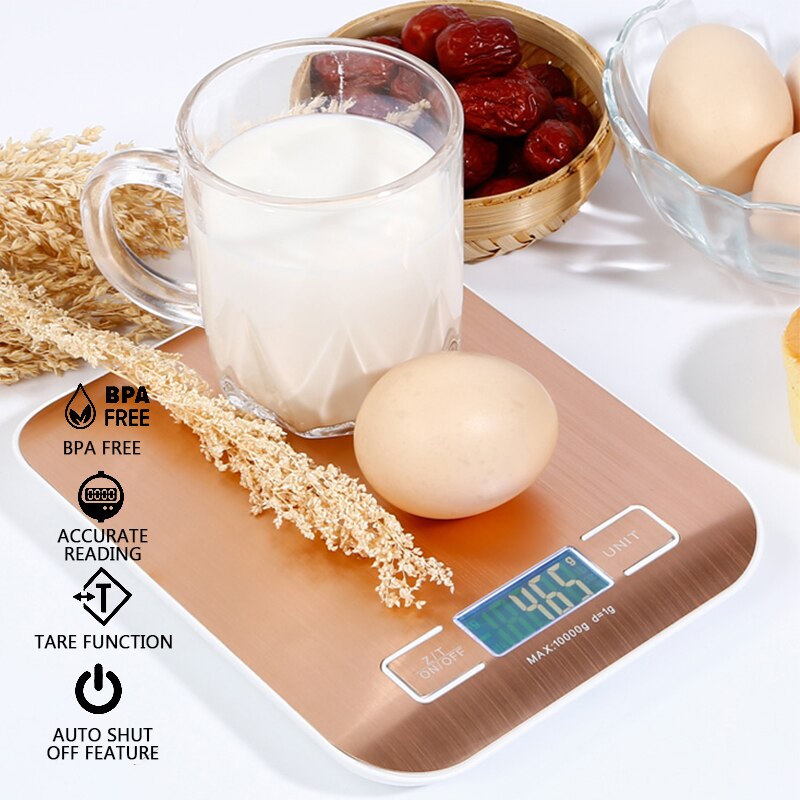 Digital Multi-Function Food Kitchen Scale 11lb/ 22lb 5kg/ 10kg Stainless Steel Platform LCD Display Grams Ounces Cooking Baking