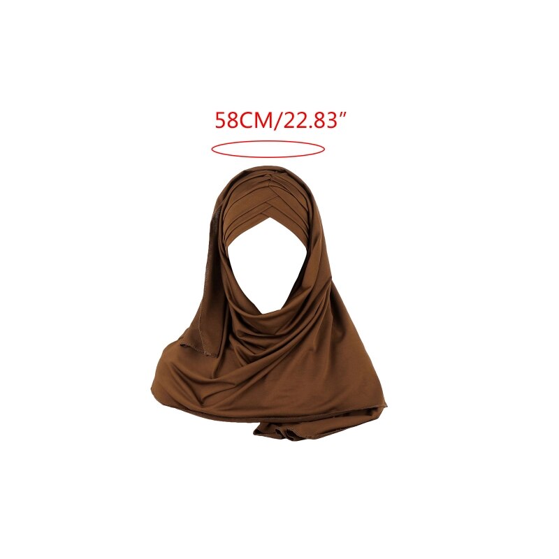 Vrouwen Melk Filer Effen Kleur 2 In 1 Tulband Hoed Instant Sjaal Maleisië Moslim Arabische Cross Plisse Hijab Cap Hoofd wrap Cover Islami