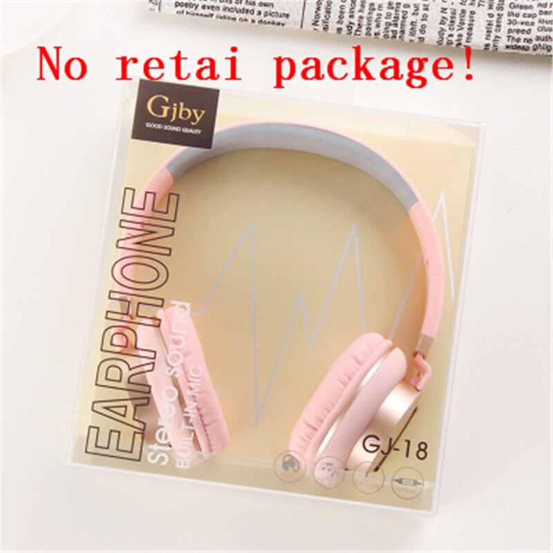 Luxe hoofdband bedrade hoofdtelefoon met microfoon draagbare opvouwbare on-ear hoofdtelefoon met microfoon voor telefoons xiaomi pc  mp3 meisjes: Roze geen verpakking