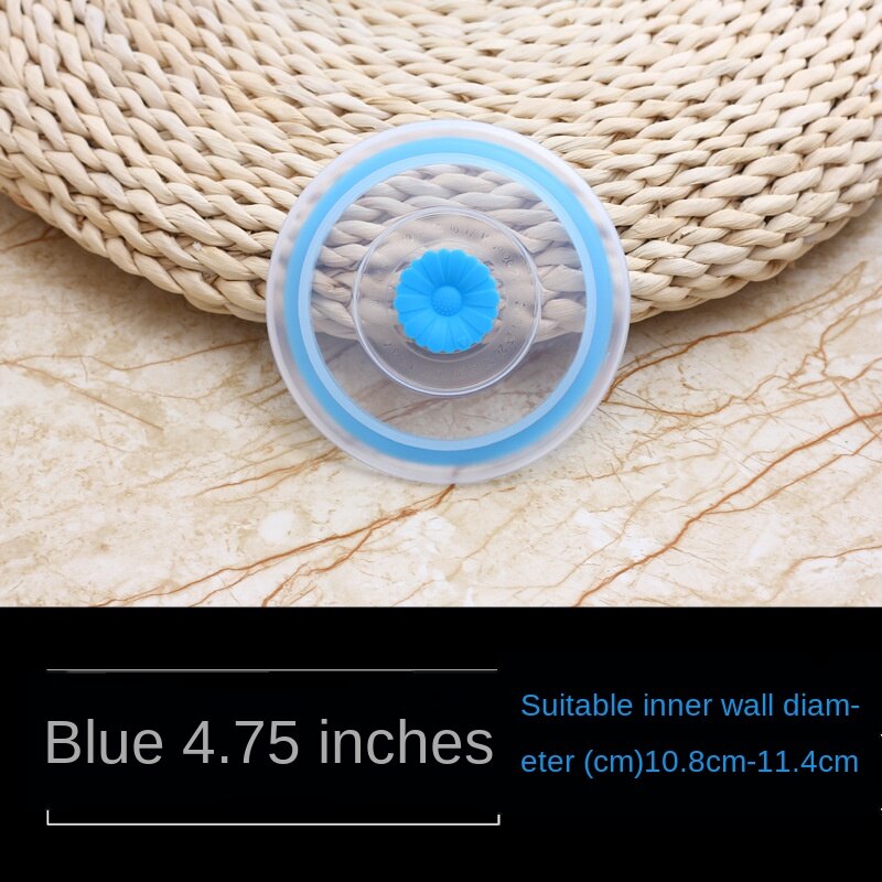Reusable Food Packaging Cover Silicon Food Fresh-Keep Sealing Cap Vacuum Stretch Silicone Lids Kitchen Silicone Cover: Blue 4.75 inches