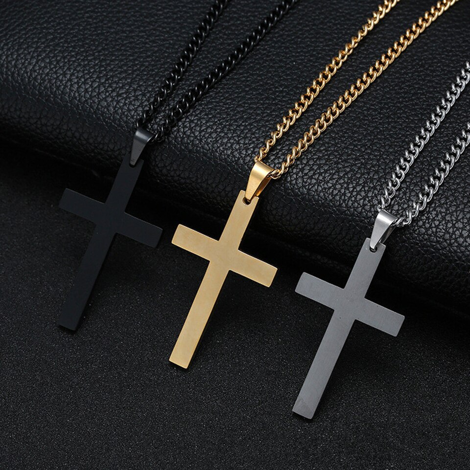 Het Kruis Mannen Ketting Hiphop Rock Straat Cultuur Titanium Rvs Gold Zilveren Ketting Ketting Mode Man Sieraden