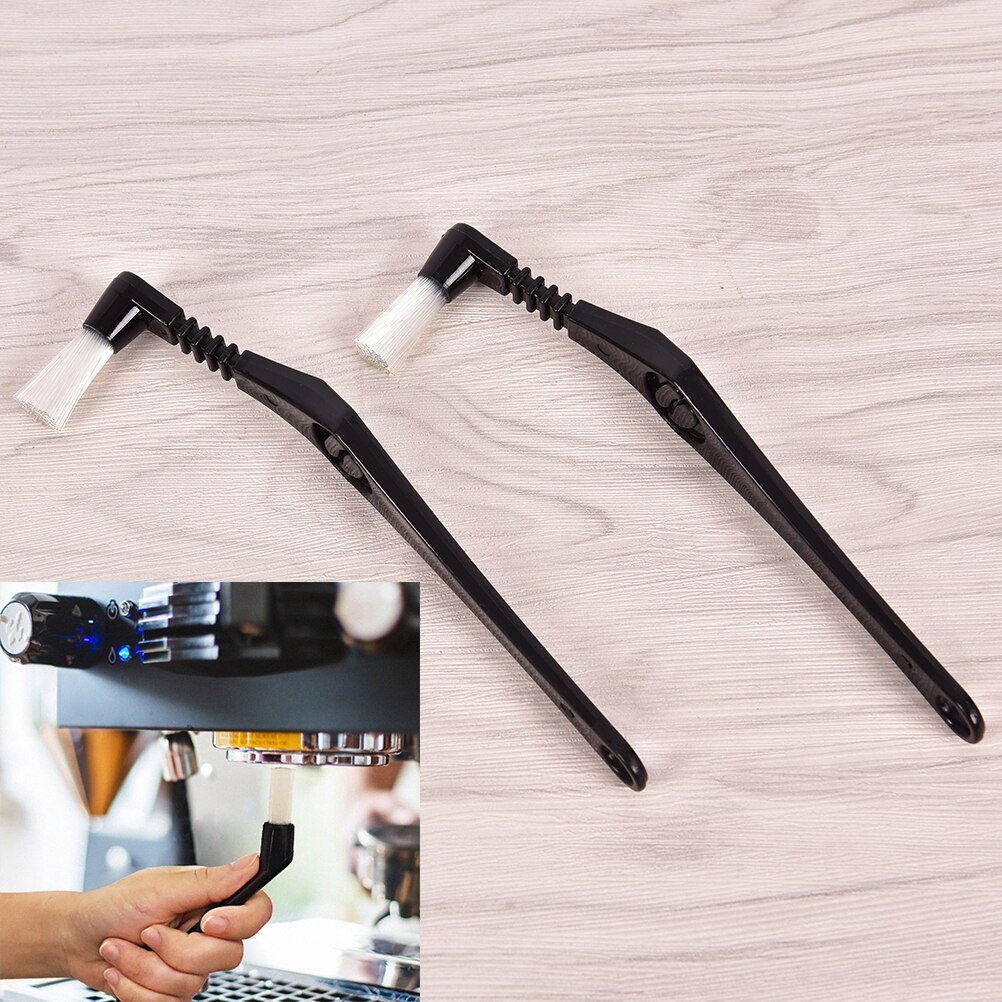 22cm Coffee Machine Brush &amp; Spoon Coffee Espresso Machine Group Head Kitchen Nylon Cleaning Brush Bristle Coffee Capsule
