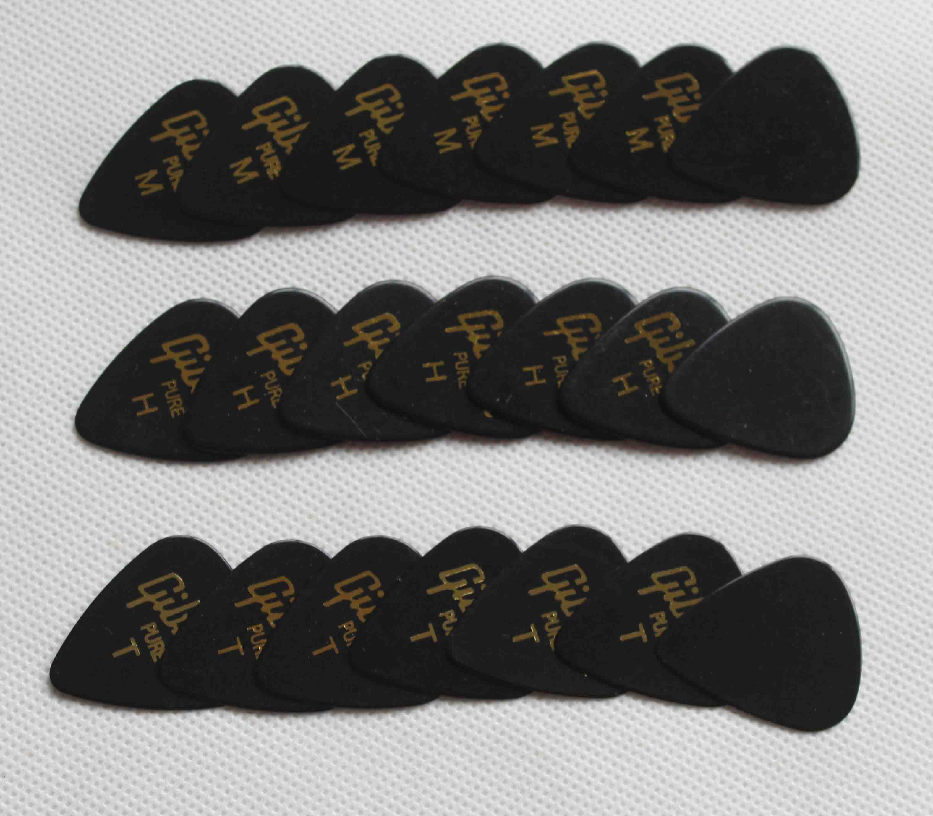 Zwarte kleur celluloid plectrums met gold logo afdrukken, Picks Plectrums voor akoestische, klassieke en elektrische gitaren