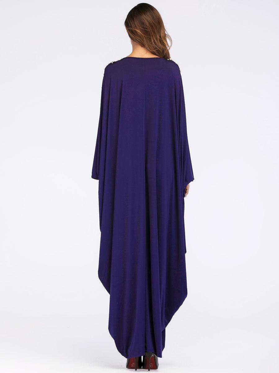 Vrouwen abaya, lange moslimjurk, kaftan, jilbab, vintage feestcocktail, maxi, arabische islamitische jurk, kralen, losse maxi-jurk