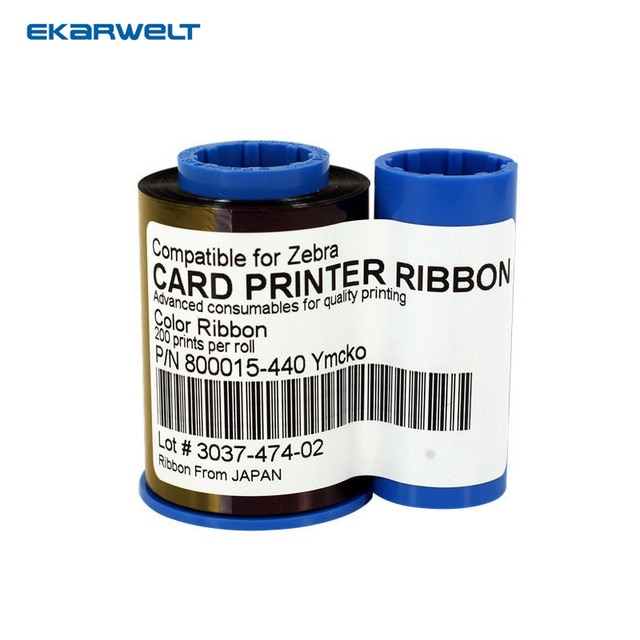 800015-440 YMCKO full Color Ribbon for Zebra ID Card Printer P320i P330i P420i P430i P520i