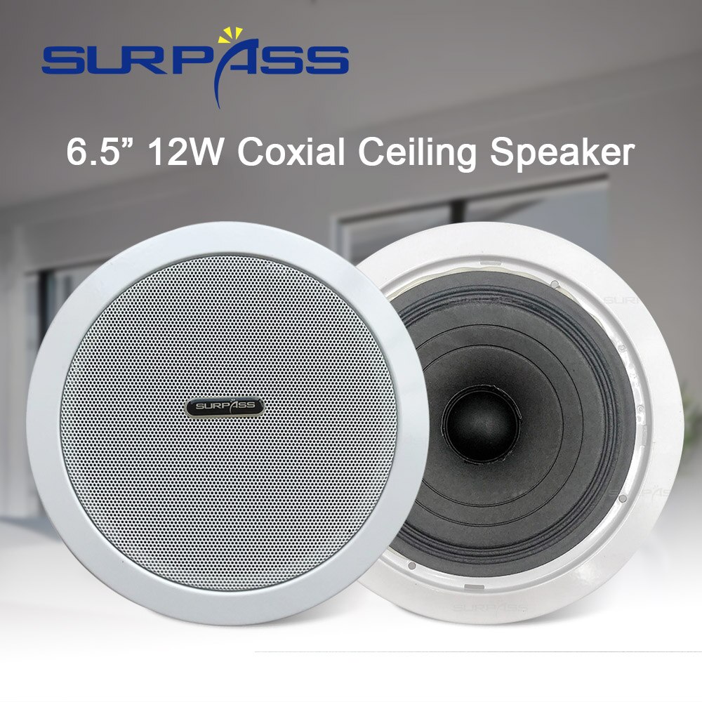 HIFI Stereo PA System In-ceiling Speaker 6.5inch Coxial Ceiling Home Theater Powered Audio Loudspeaker