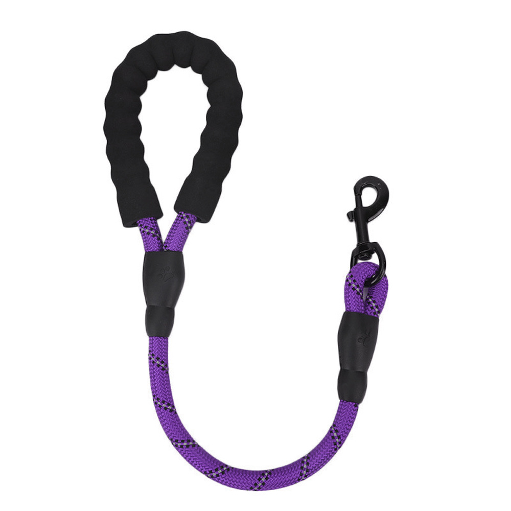 Correa reflectante para perros grandes, correa corta reflectante para caminar, andador de perros a prueba de explosiones, mango suave, suministros para mascotas grandes: Morado