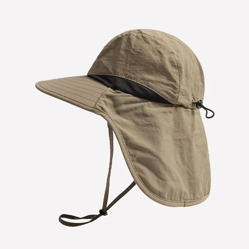 Zomer anti-uv-pet mesh ademende hoed met brede rand panama visserspet waterdichte sneldrogende unisex nekbeschermingshoed