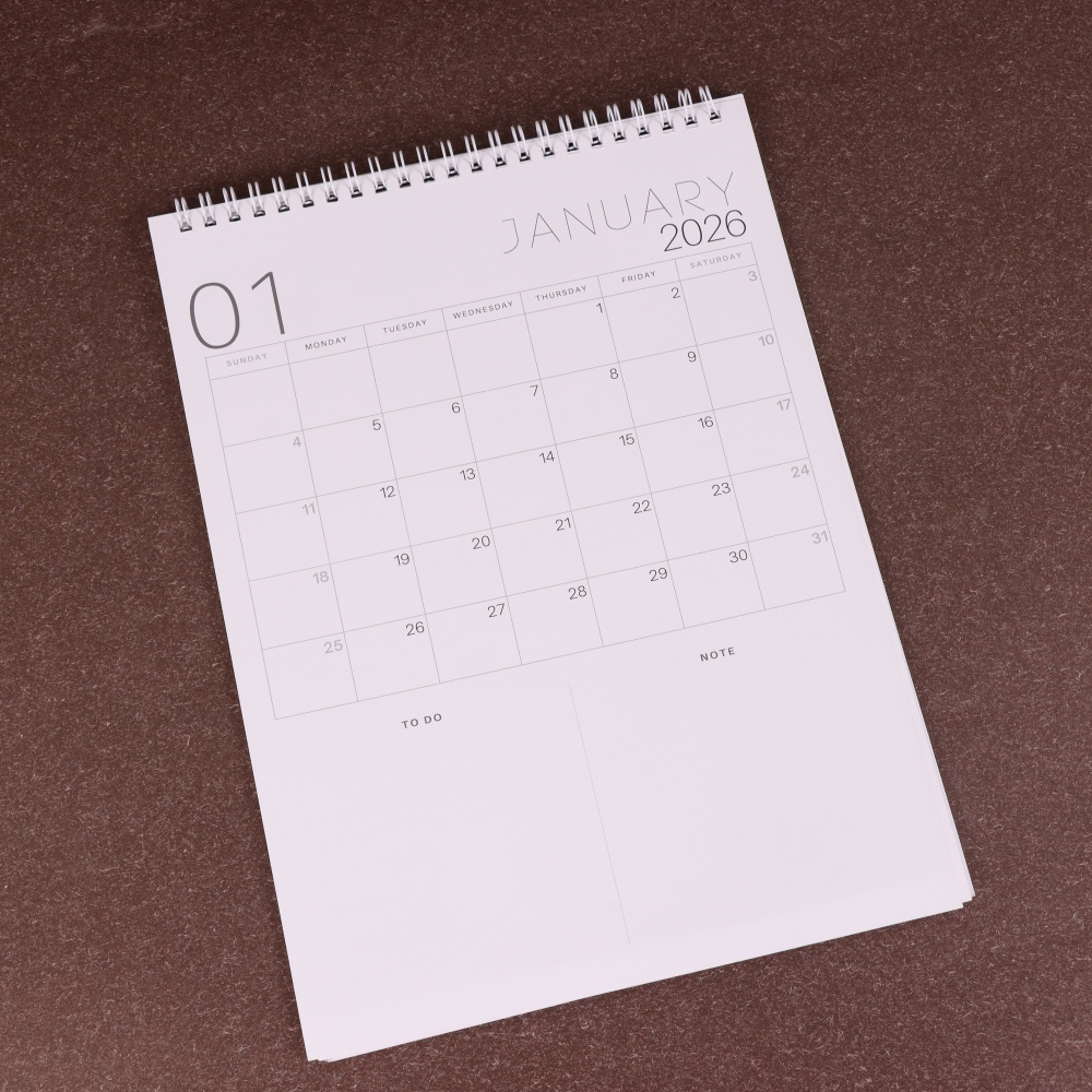 Akvarellkalender och planerare - minimalistisk väggkalender med månatliga layouter, dagliga inspirerande citat