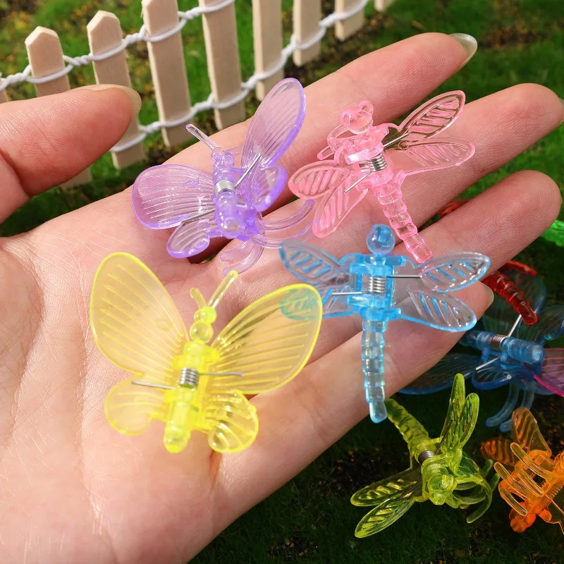 Pince à orchidée libellule papillon, 100/10 pièces, Clips pour plantes de jardin, vigne grimpante, Support fixe, Clip en plastique, décoration de jardin bonsaï