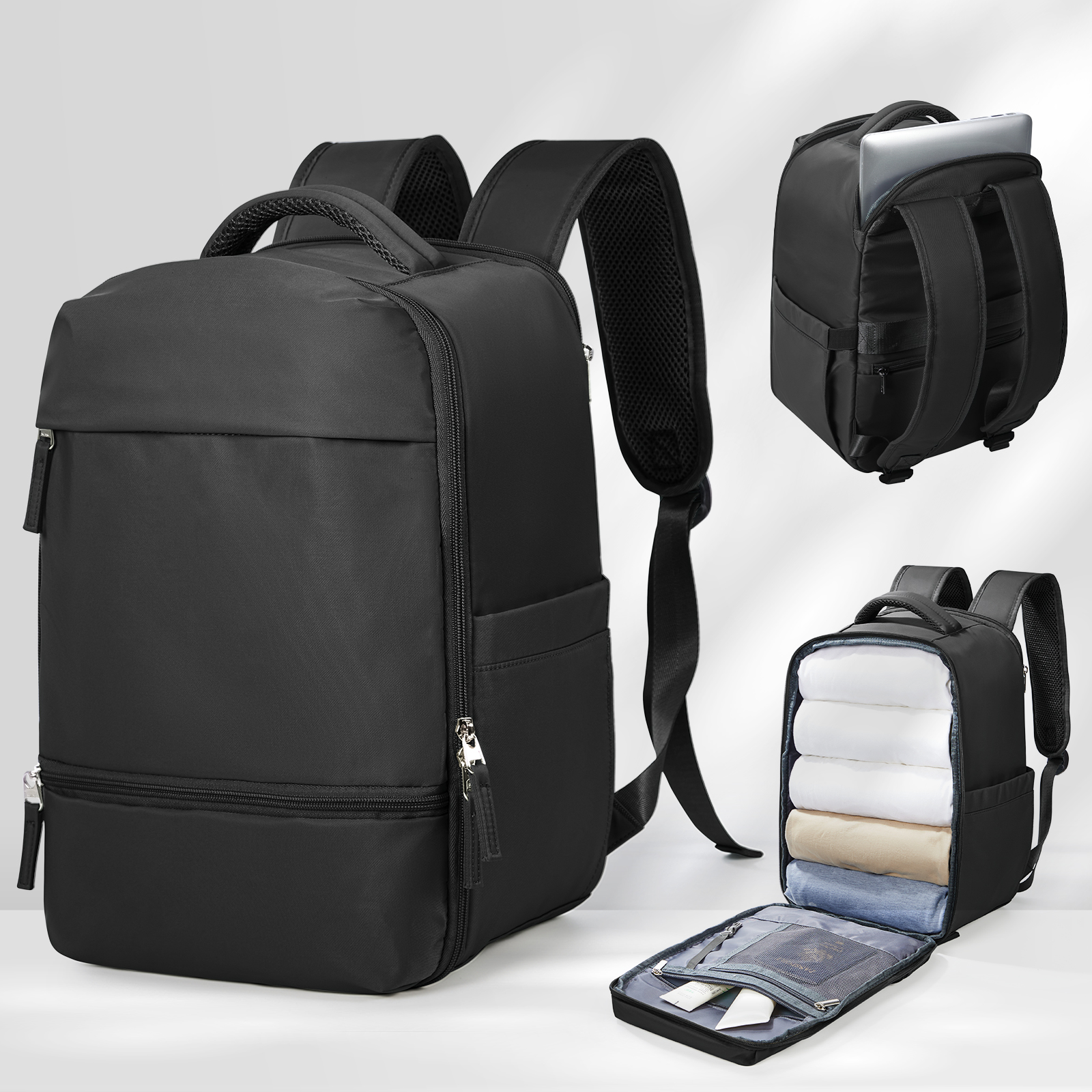 Ryanair-Sac à dos de voyage, cabine, avion, bagage à main, ordinateur portable, travail, affaires, école, voyage, 40x20x25: Black